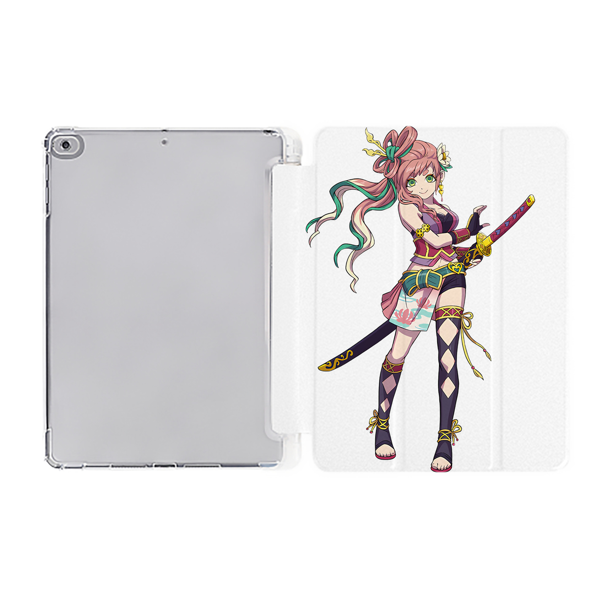 （画像用） 妖怪ウォッチ Yo-kai Watch IPad ケース ペン収納付き 三つ折りスタンド PUレザー×シリコン 対応機種9.5/10.5/10.9インチ